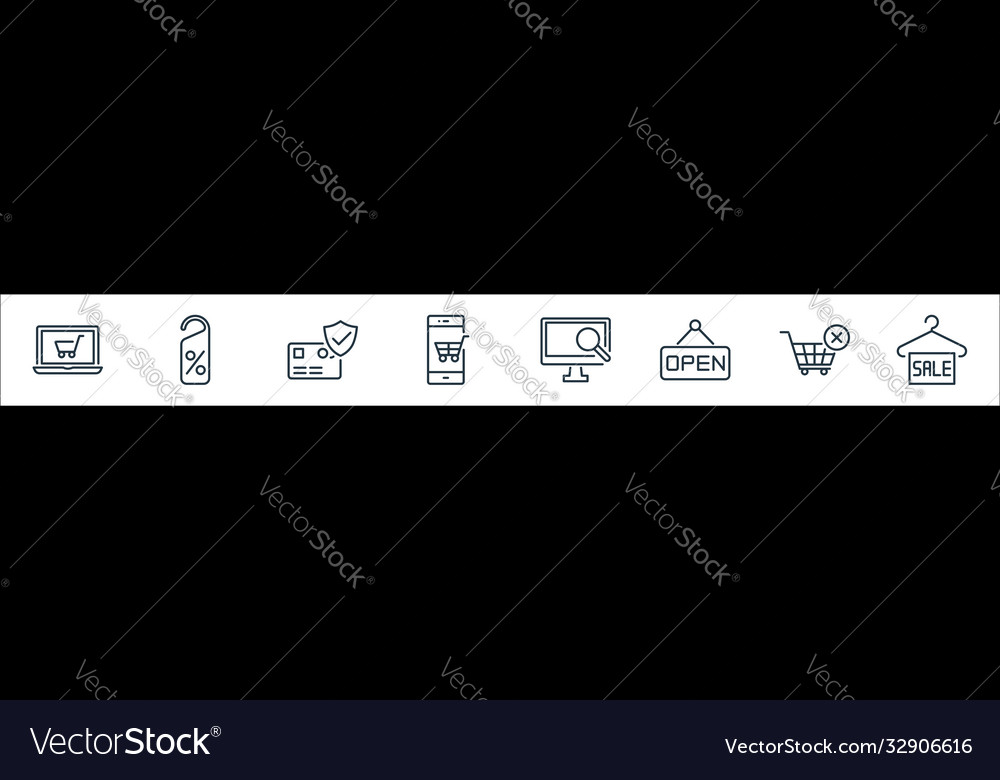 Ecommerce line icons linear set quality