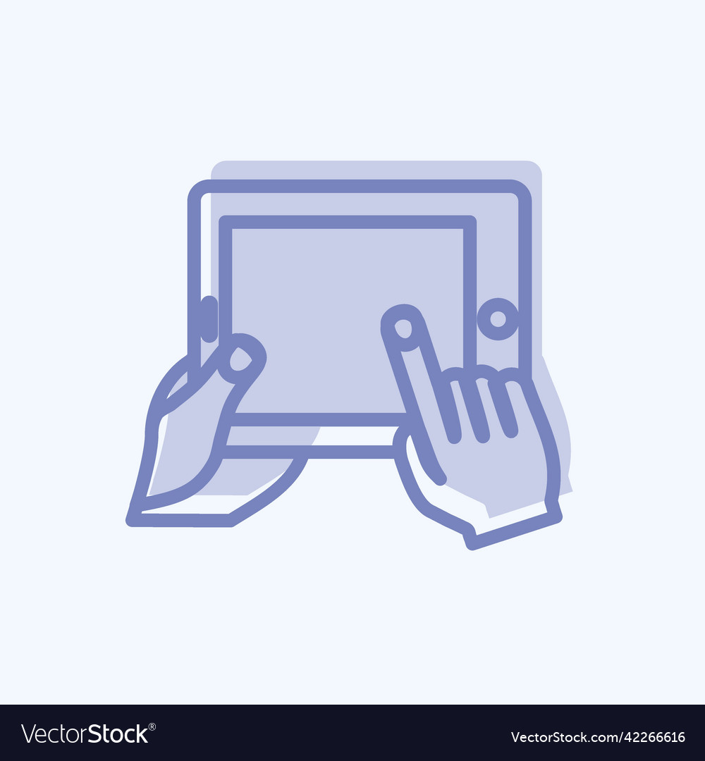 Icon using tablet suitable for hand actions
