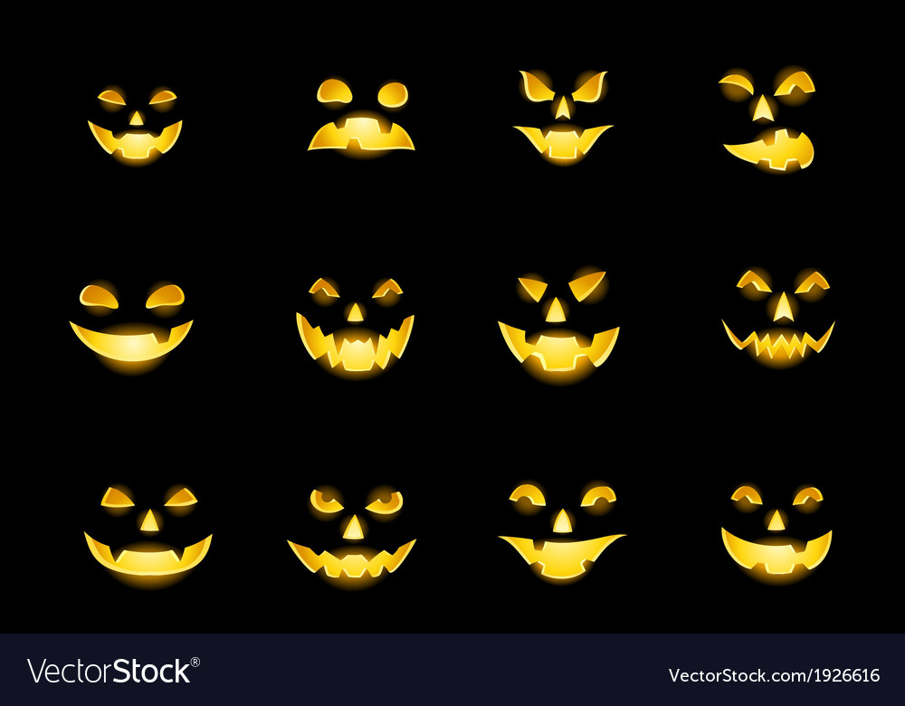 Jack o lantern faces Royalty Free Vector Image