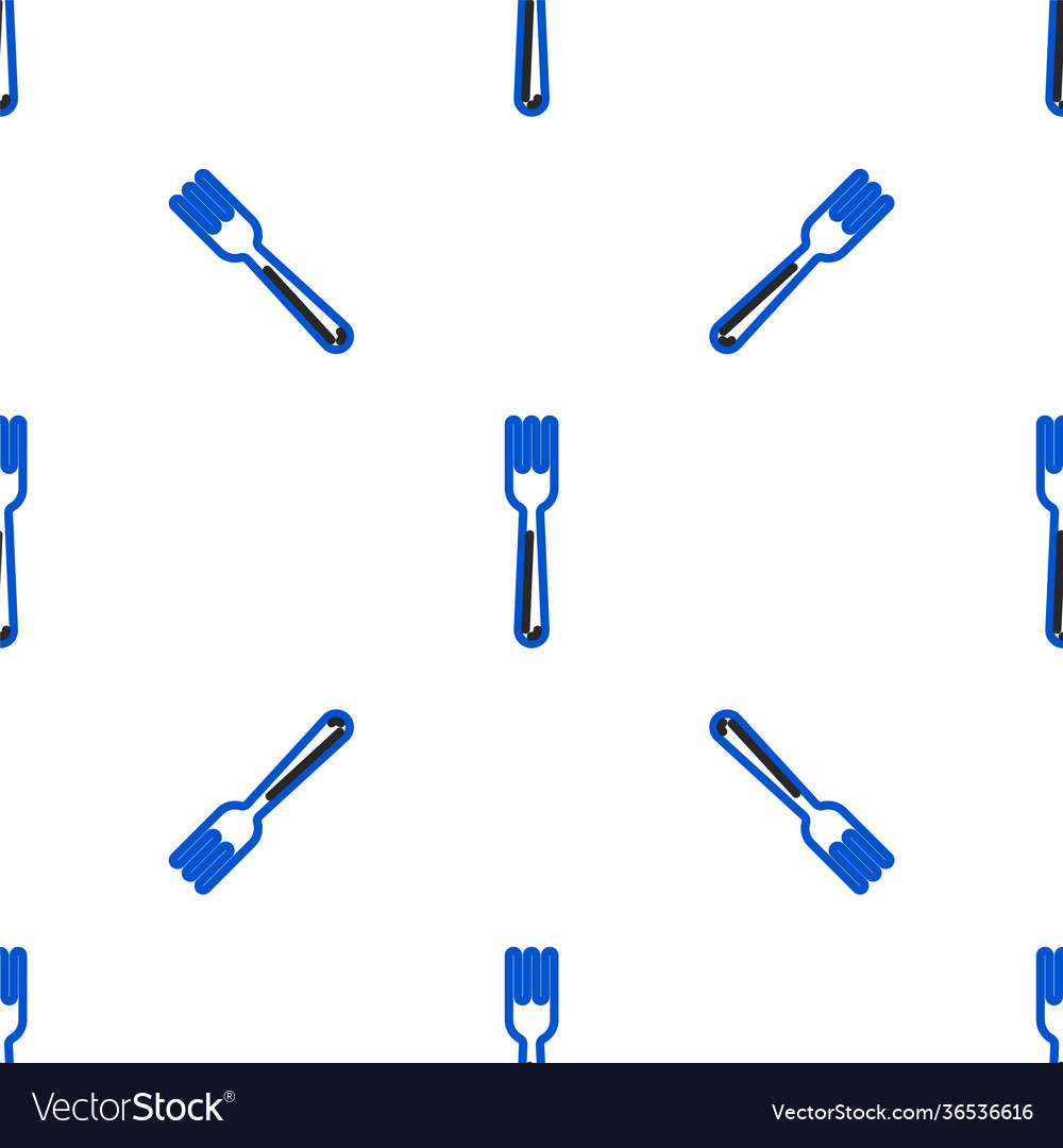 Line fork icon isolated seamless pattern on white Vector Image Line fork icon isolated seamless pattern on white