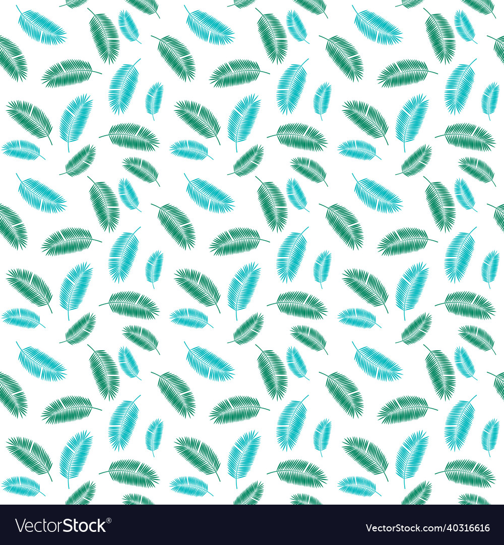 Palm leaf seamless pattern background vector image Palm leaf seamless pattern background