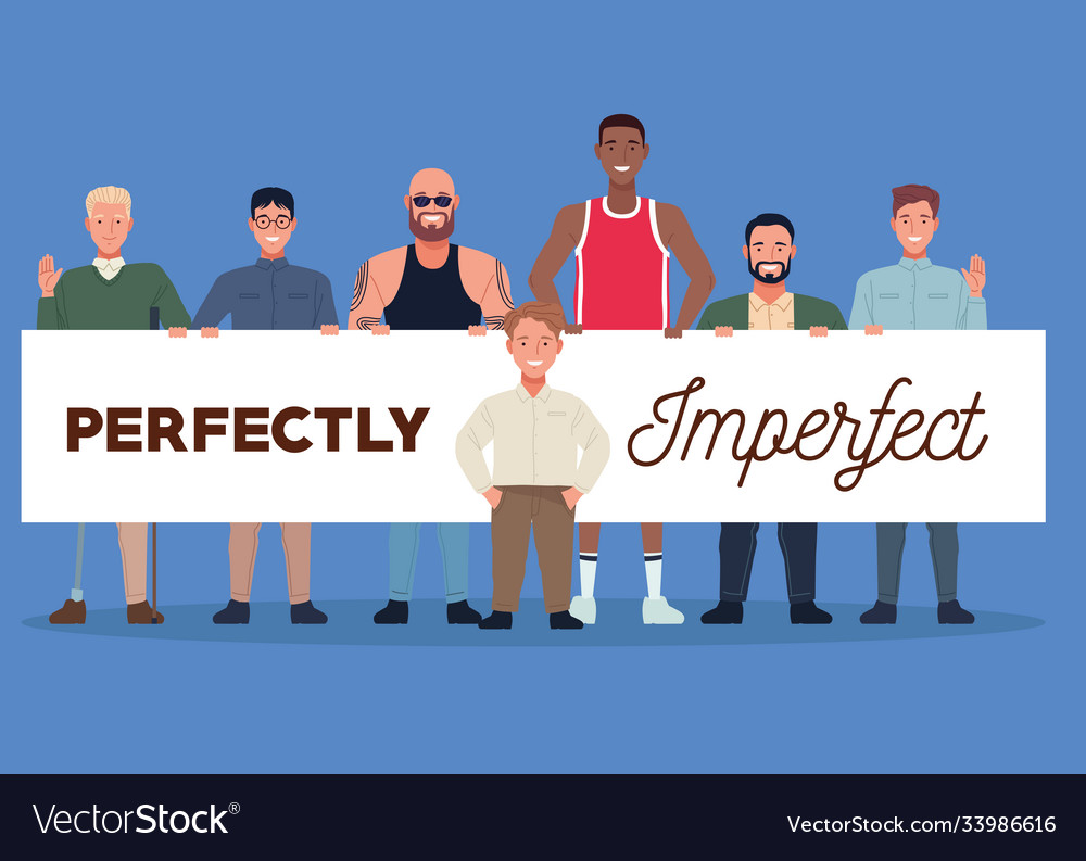 Perfectly imperfect people group characters Vector Image