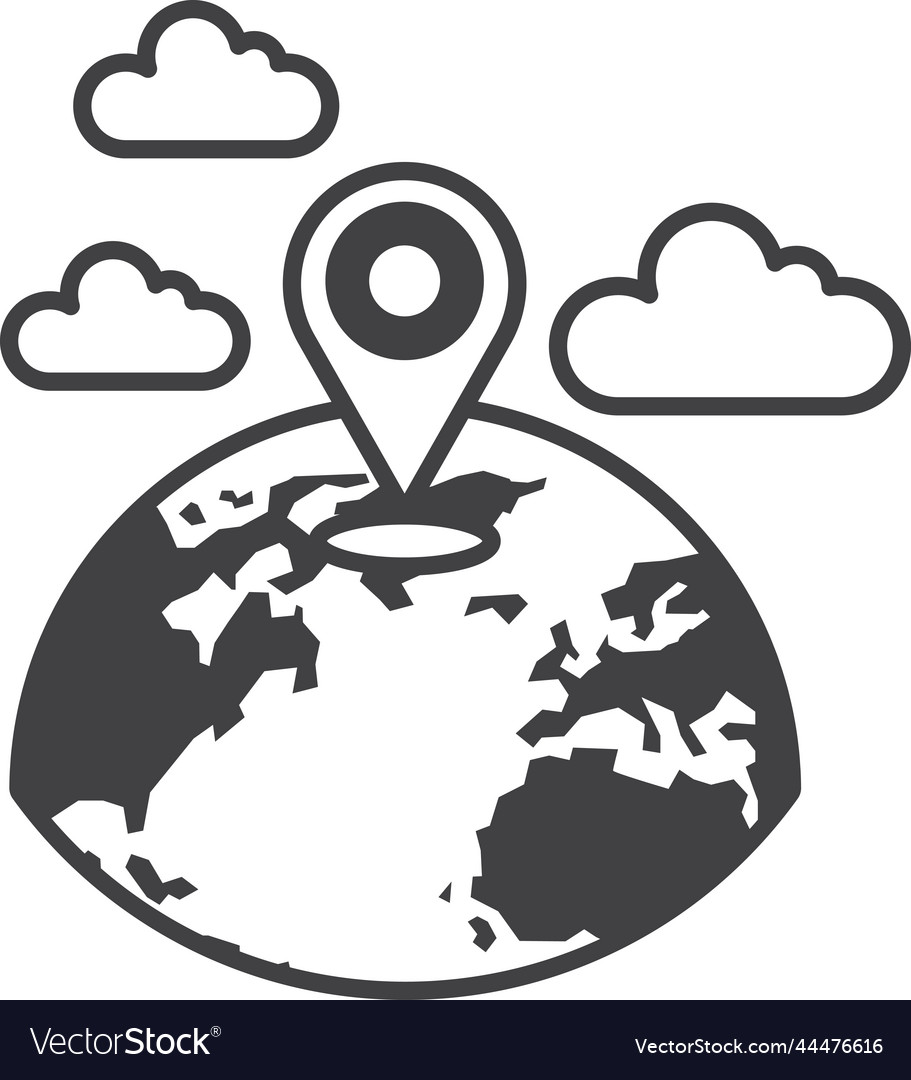Pins and globe in minimal style