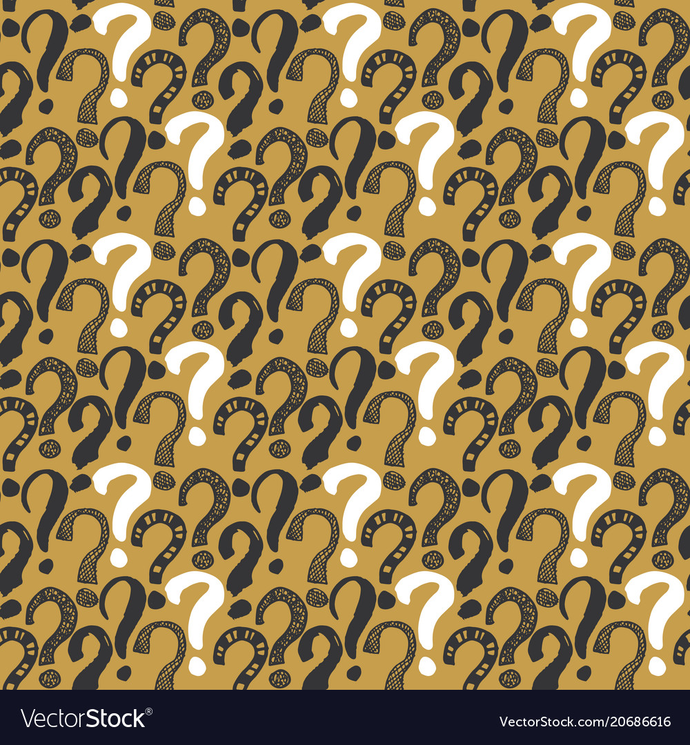 Questions marks seamless pattern hand drawn vector image Questions marks seamless pattern hand drawn
