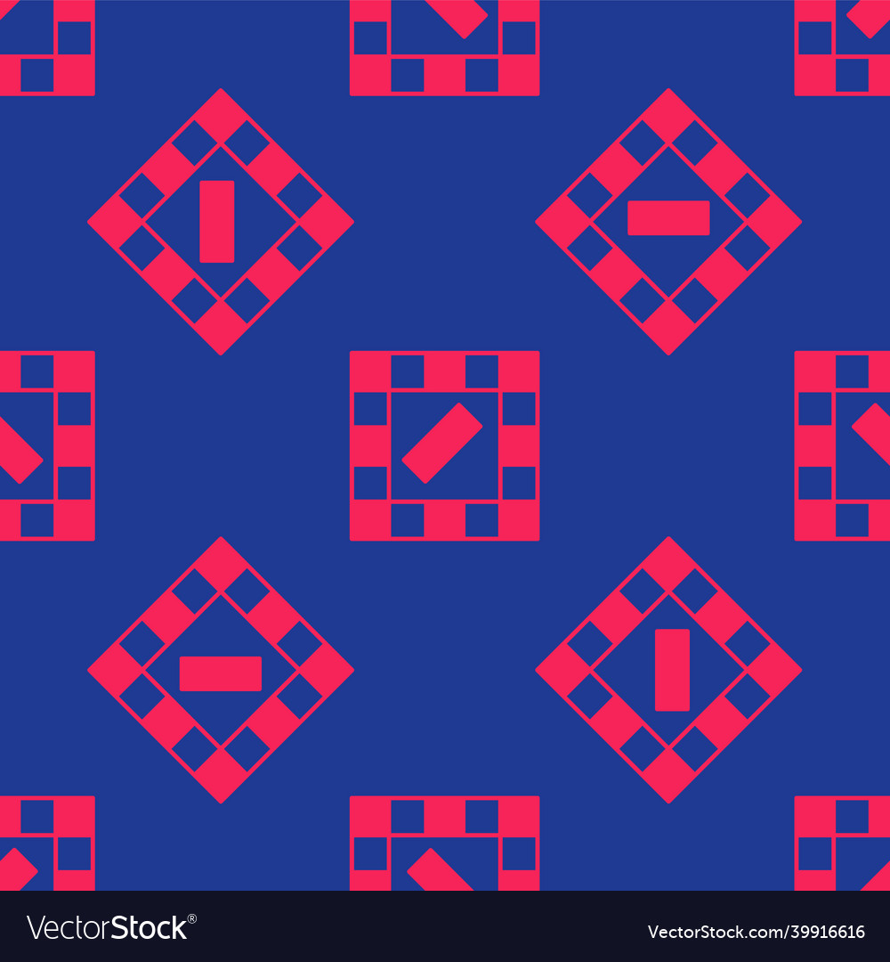 Red board game icon isolated seamless pattern