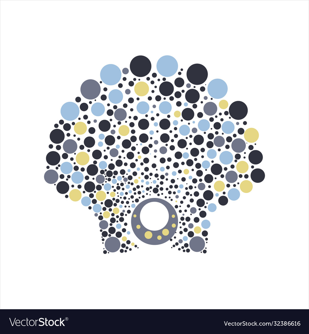 Sea shell dots shape on a white background