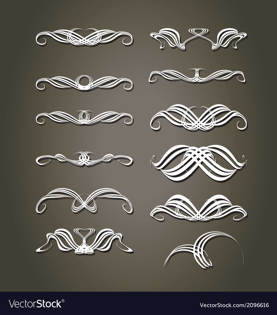 Set of calligraphic element