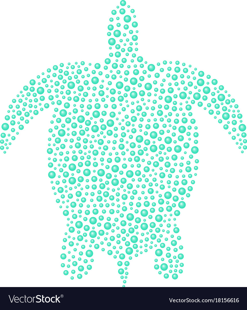 Turtle in cyan design