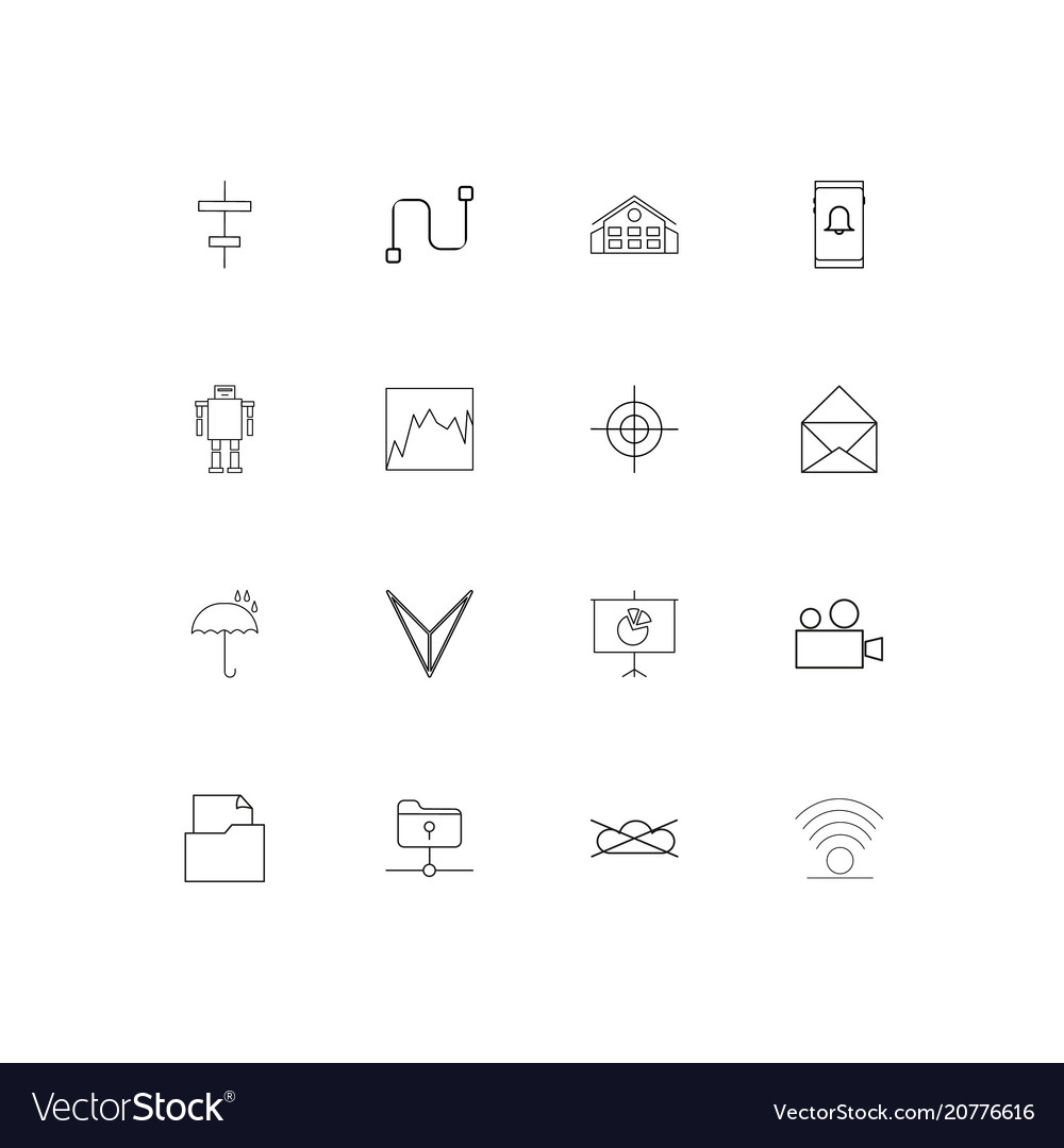 Web linear thin icons set outlined simple