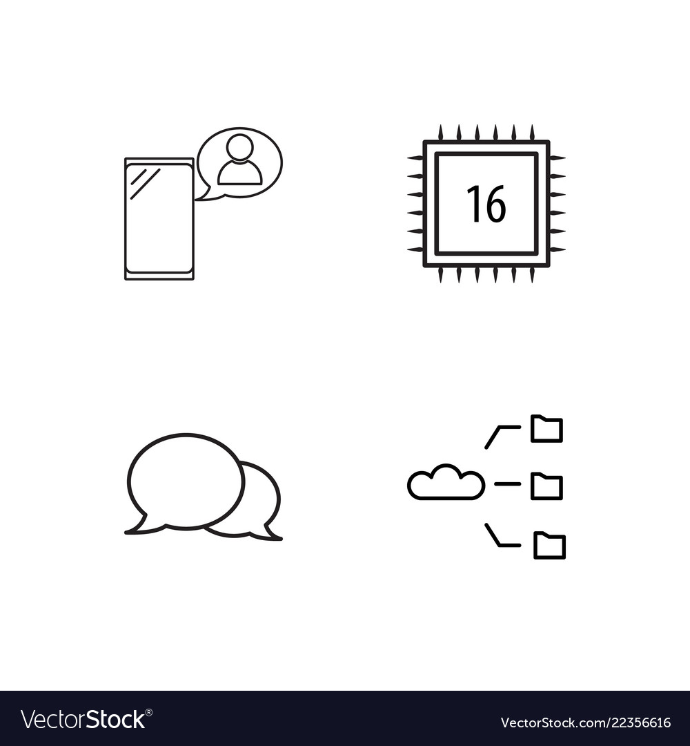 Web simple outlined icons set