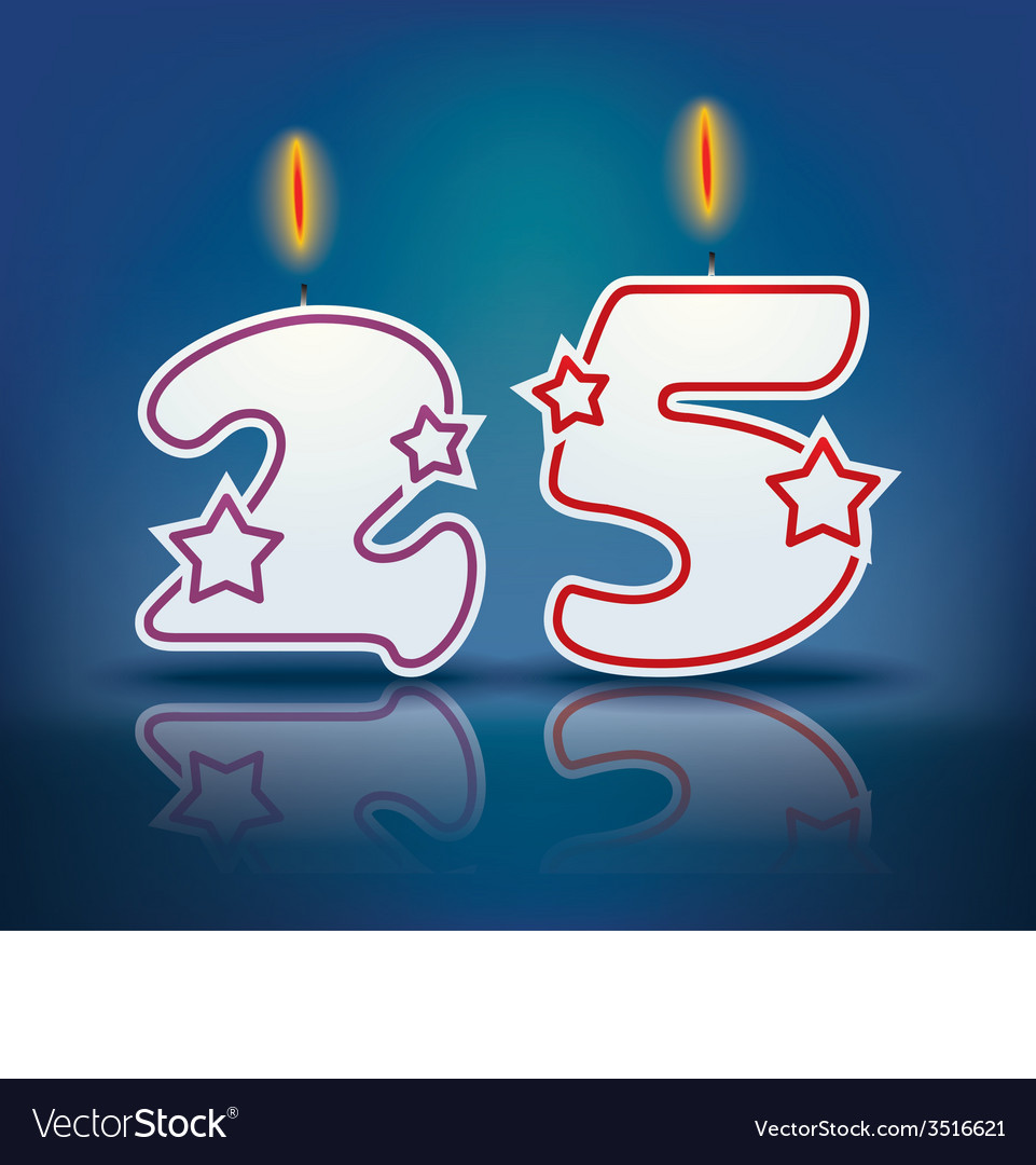 birthday number 25 candle