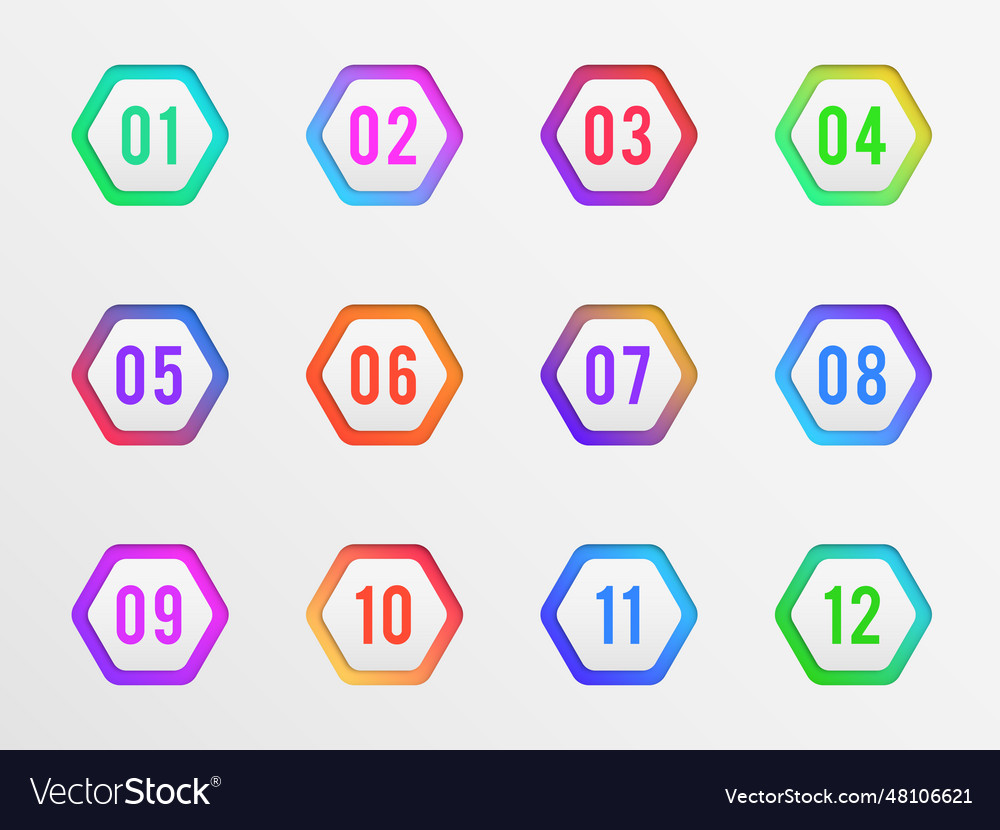 Bullet points colorful label number pointing
