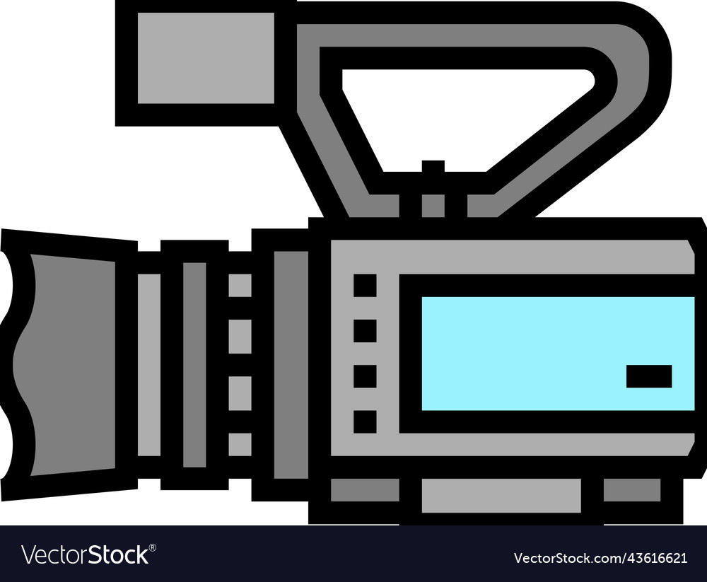 Camcoder video production film color icon Vector Image Camcoder video production film color icon