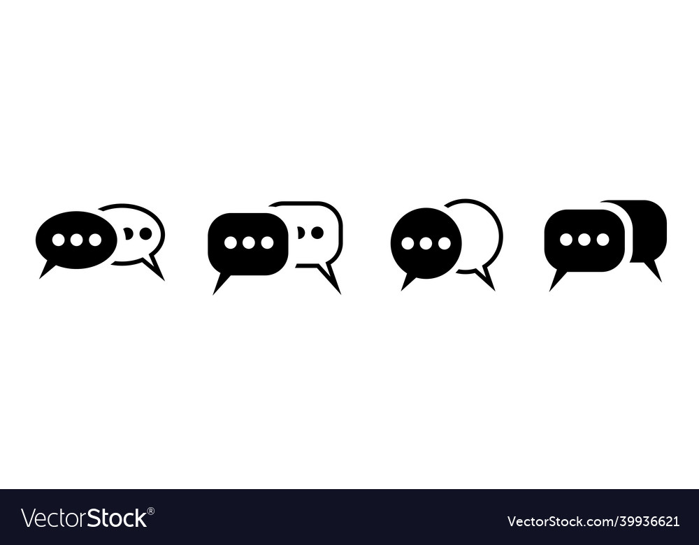 Chat icons set message speech bubble