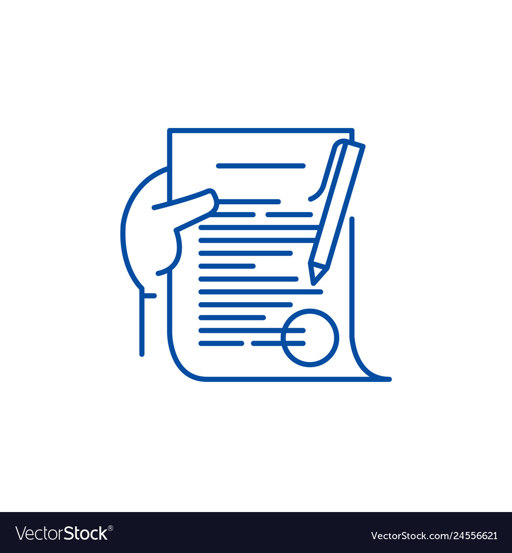 Commitment line icon concept flat vector image Commitment line icon concept flat