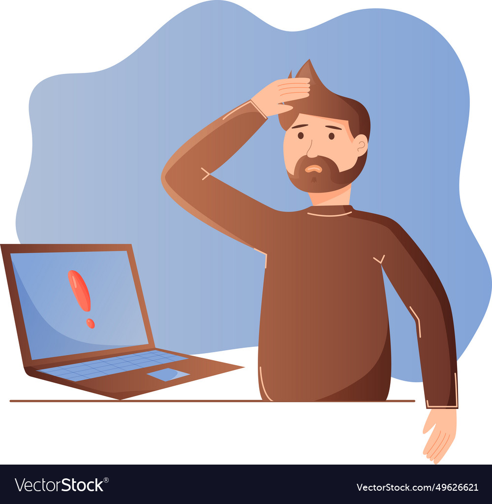 Computer error malfunction protection vector image Computer error malfunction protection
