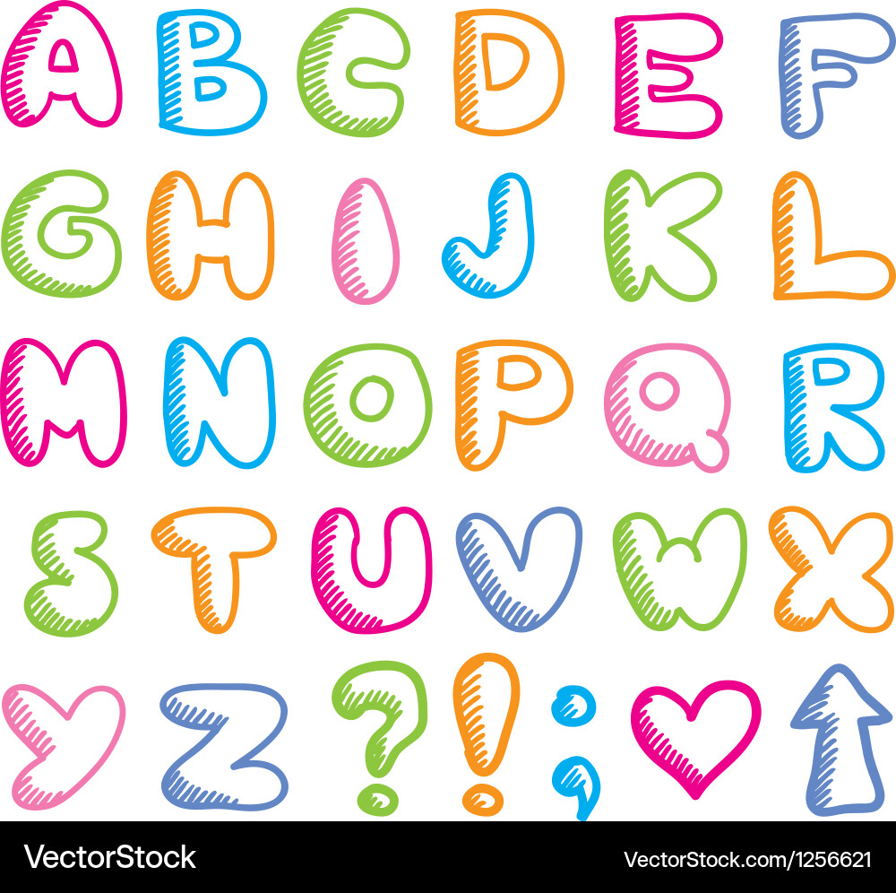 Funny alphabet Royalty Free Vector Image - VectorStock
