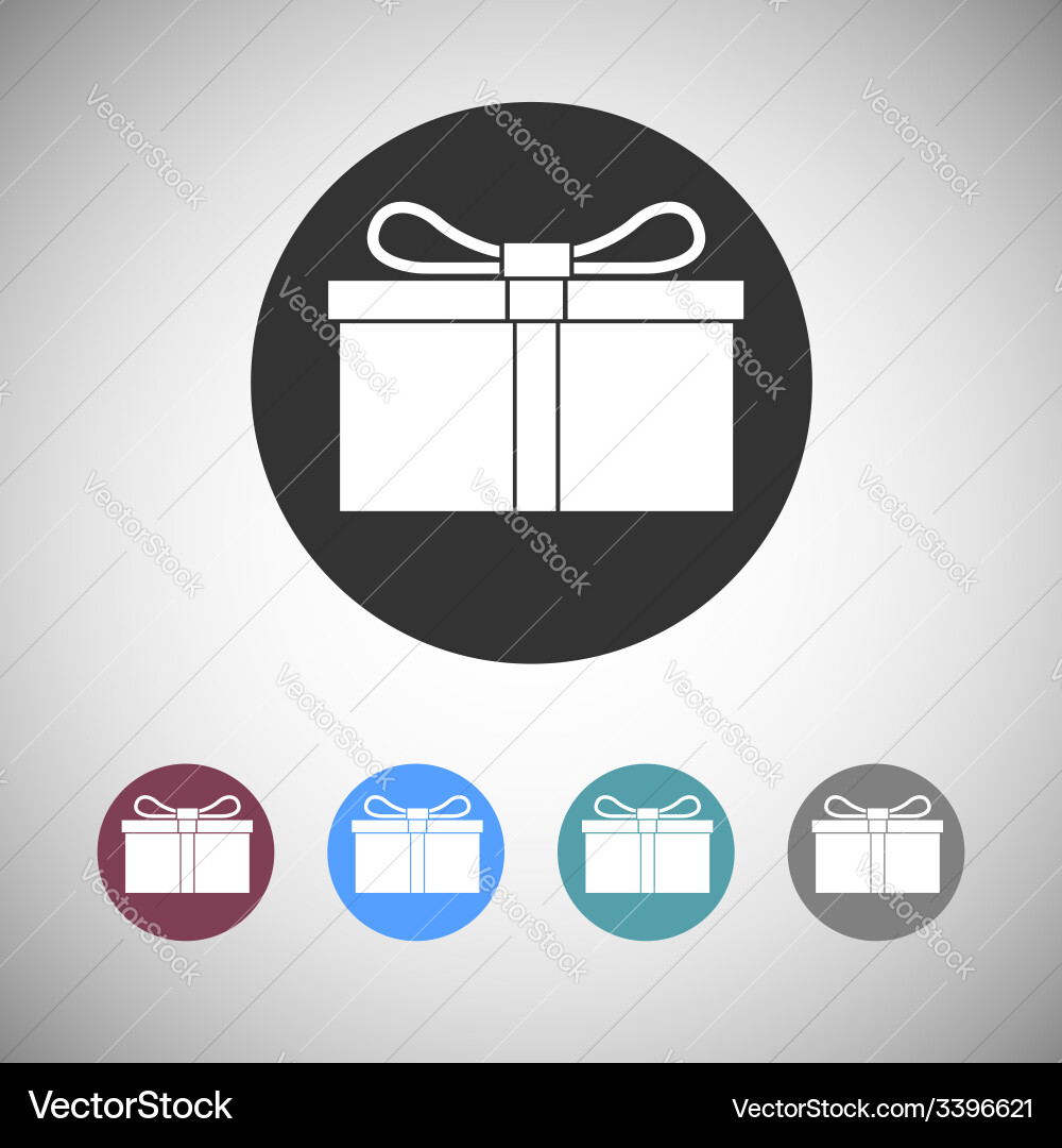 Gift box flat icons Royalty Free Vector Image - VectorStock
