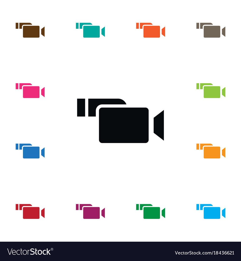 Isolated recording icon camcorder element