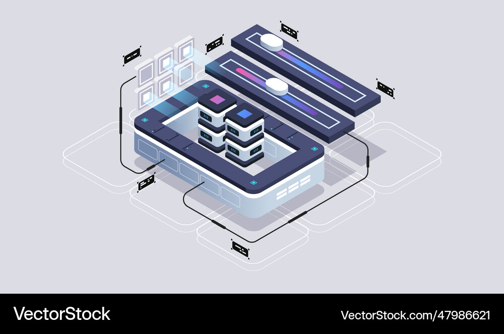 Isometric design concept virtual reality Vector Image