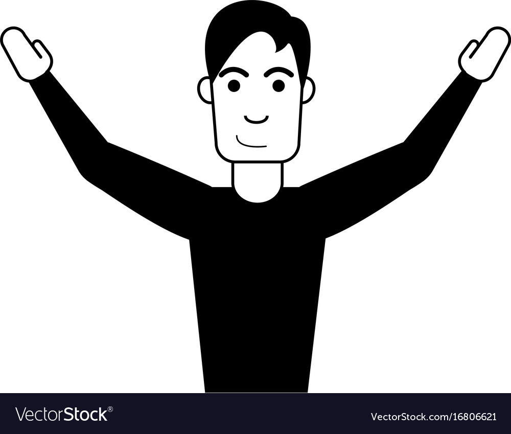 Man lifting hands icon image Royalty Free Vector Image