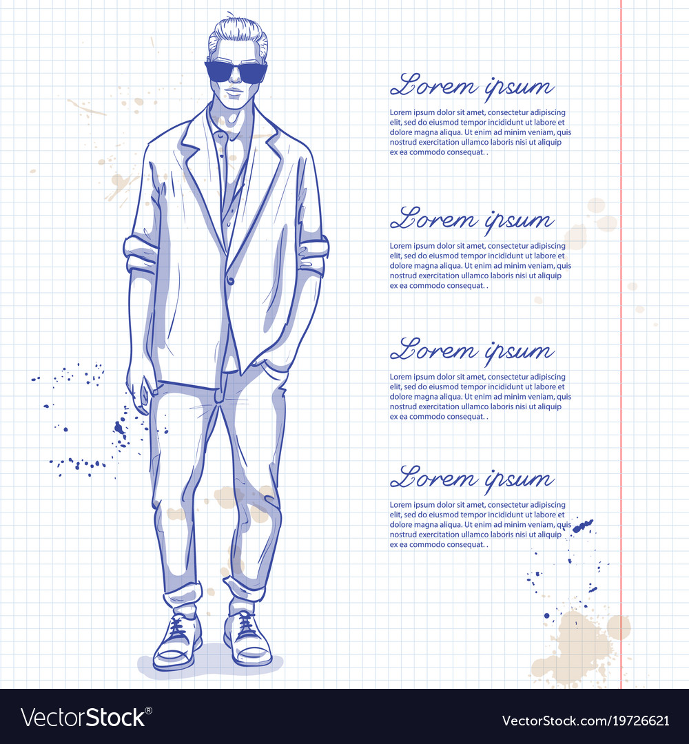 Man model Royalty Free Vector Image - VectorStock