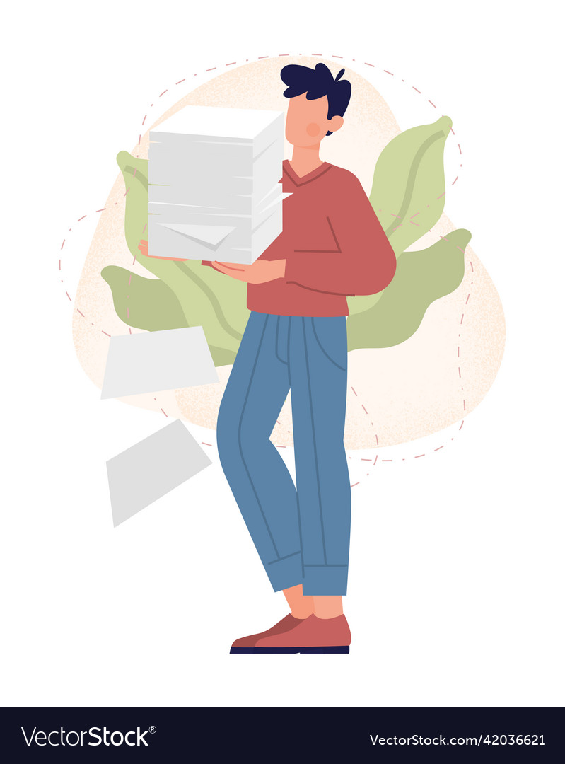 Man with paper Vector Image Man with paper