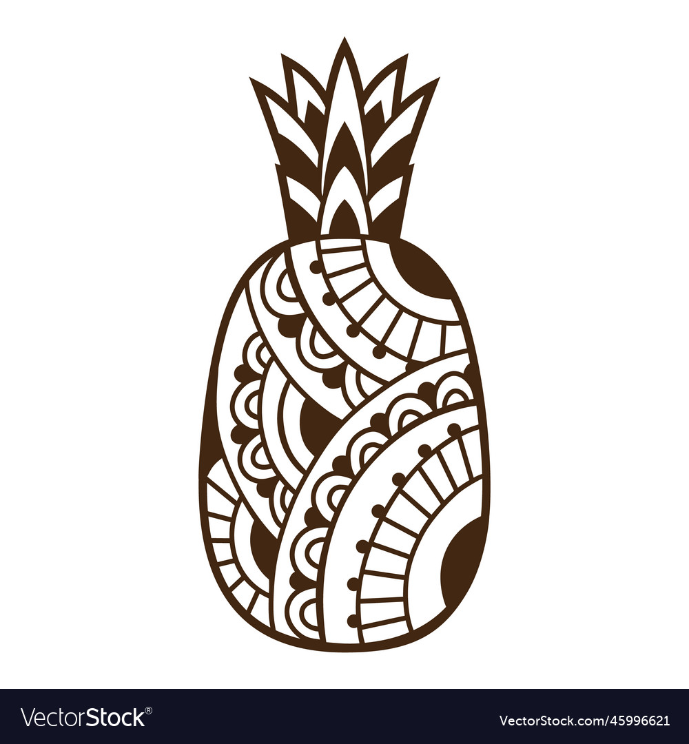 Pineapple doodle exotic icon