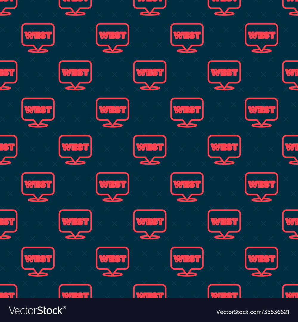 Red line pointer to wild west icon isolated vector image Red line pointer to wild west icon isolated