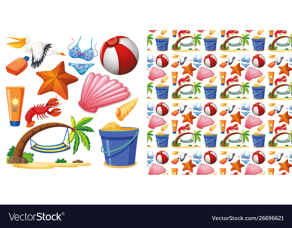 Seamless background design with isolated set Vector Image Seamless background design with isolated set