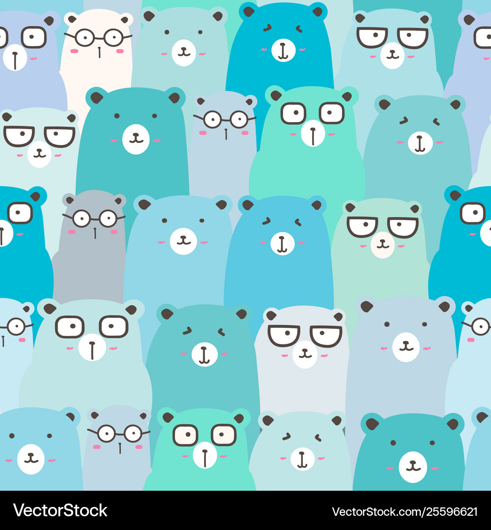 Seamless pattern with cute bear background Vector Image