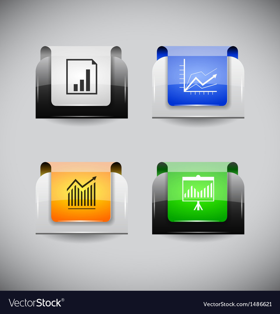 Set of color plastic buttons for web