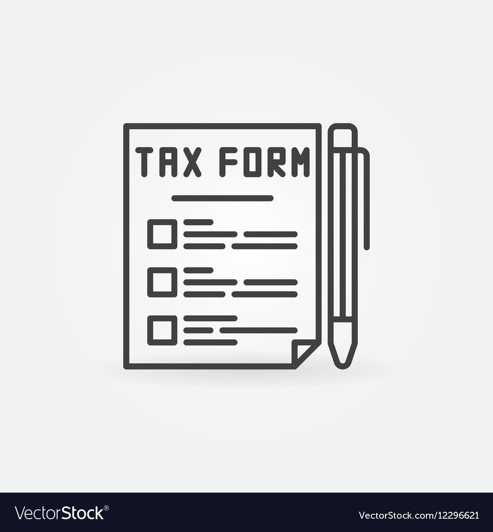 Tax form line icon Royalty Free Vector Image - VectorStock