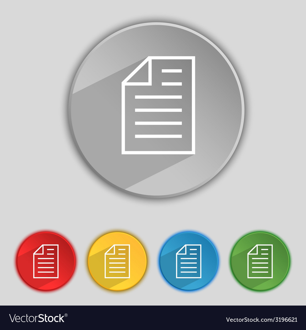 Text file sign icon document symbol set