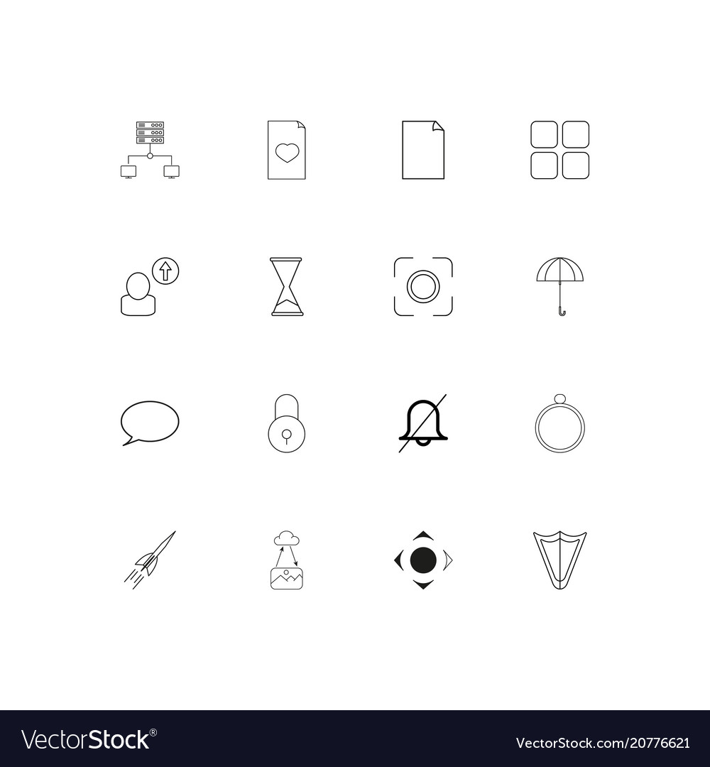 Web linear thin icons set outlined simple