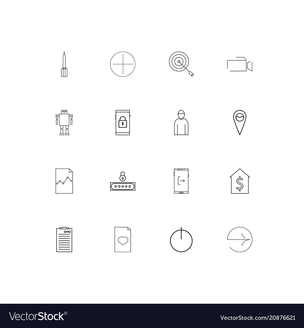 Web linear thin icons set outlined simple