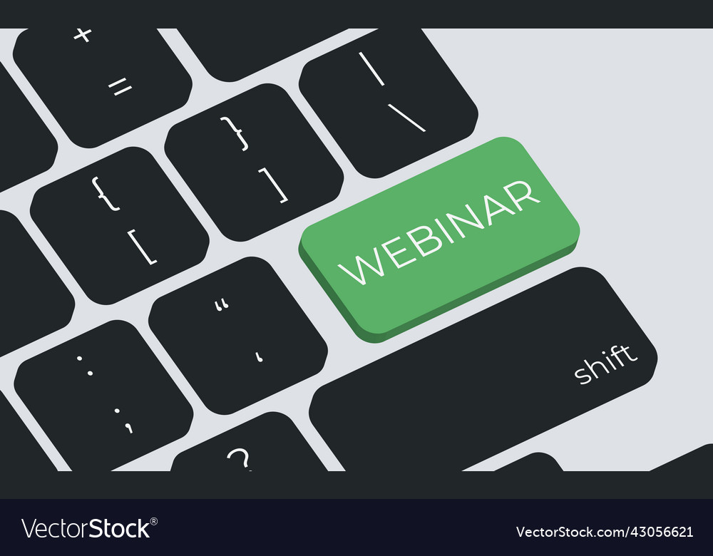 Webinar button in yellow on a computer keyboard