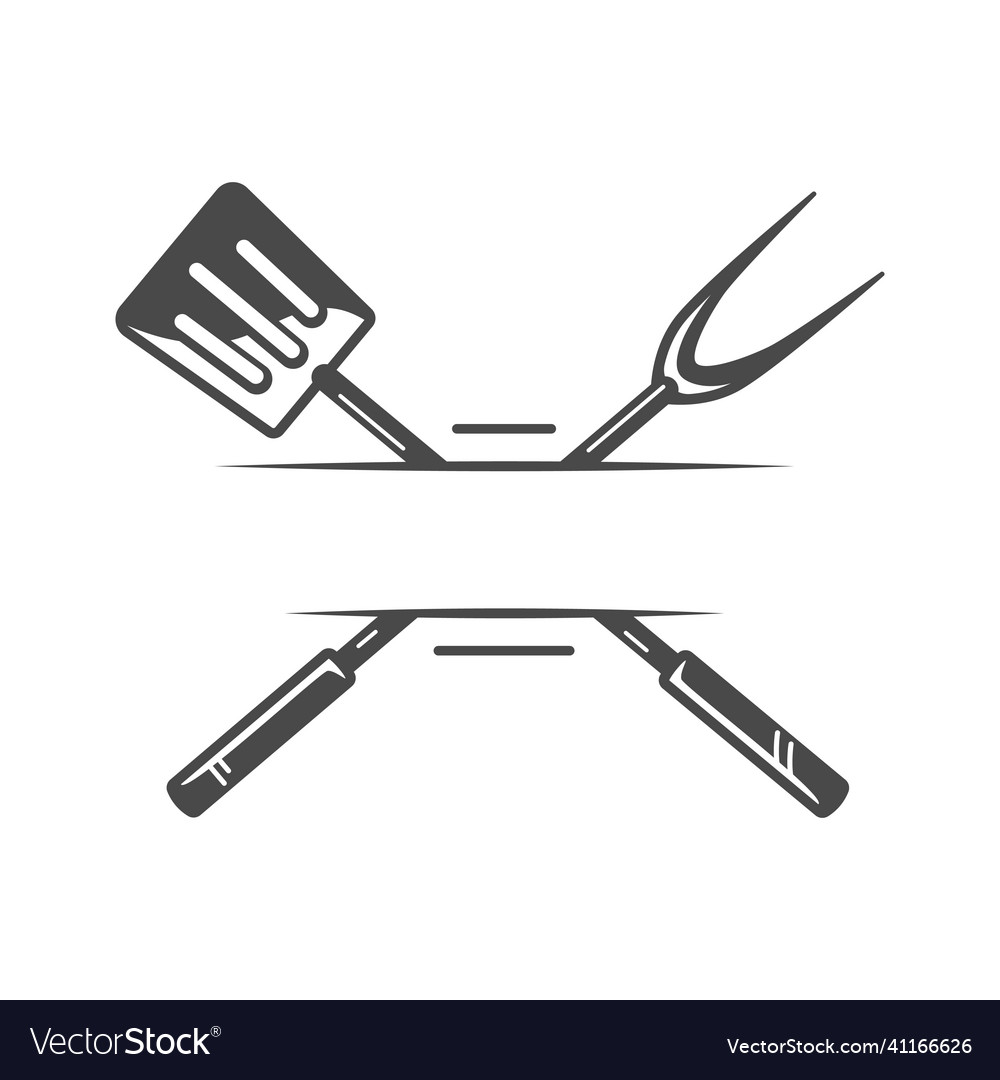 Barbecue spatula and fork isolated on white Vector Image