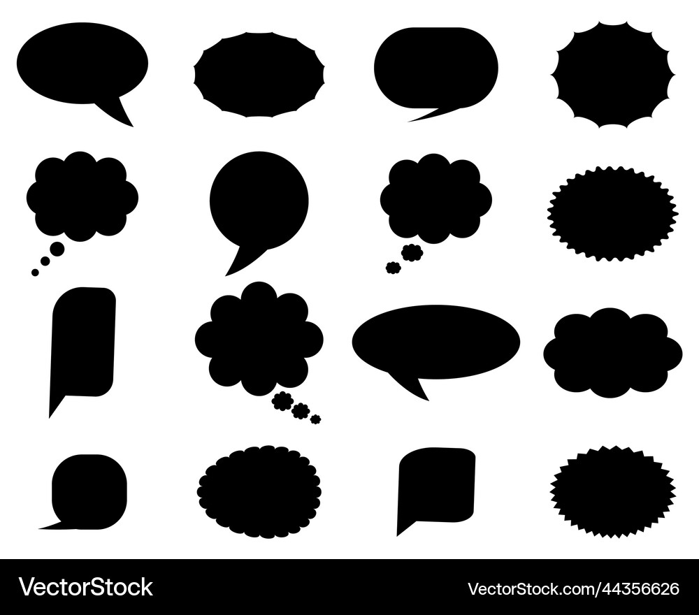 Black empty speech bubbles Royalty Free Vector Image