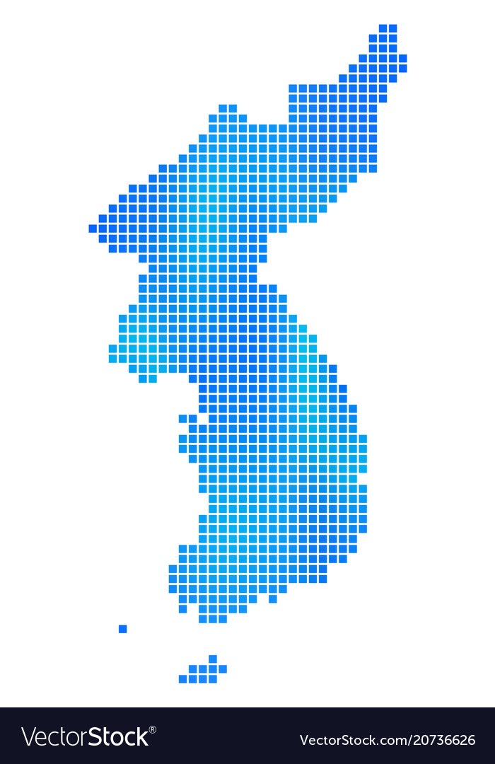 Blauer Punkt Nord- und Südkorea Karte