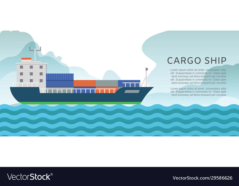 Container Segelschiff Cartoon