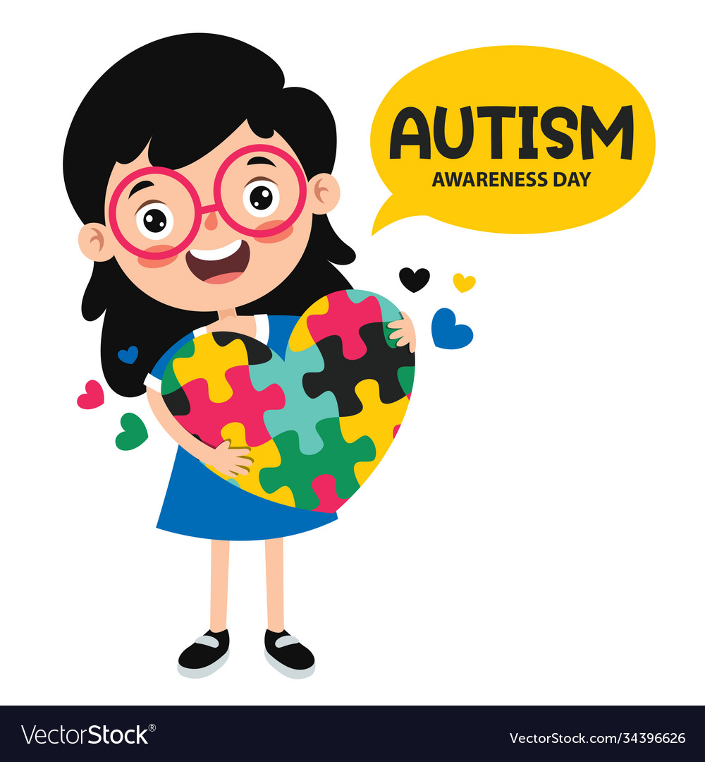 Concept drawing autism awareness Royalty Free Vector Image