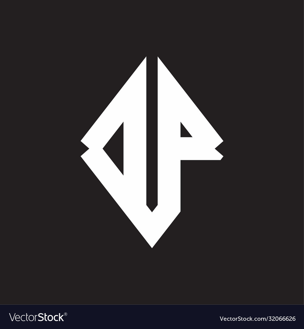 Dp logo monogram with sharp square design template