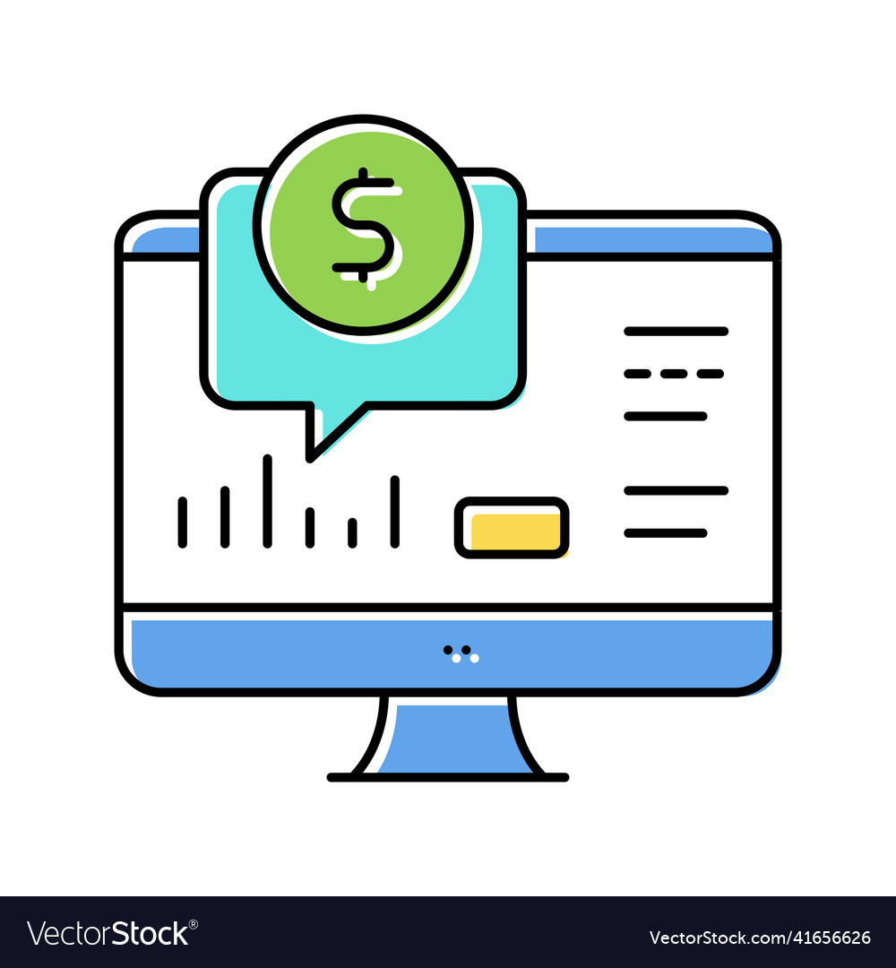 Financial web site computer screen color icon