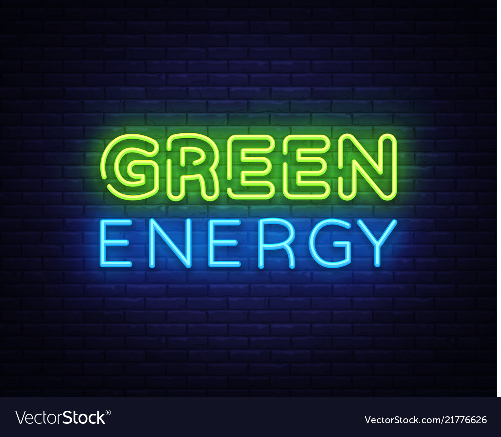 Green energy neon sign eco design