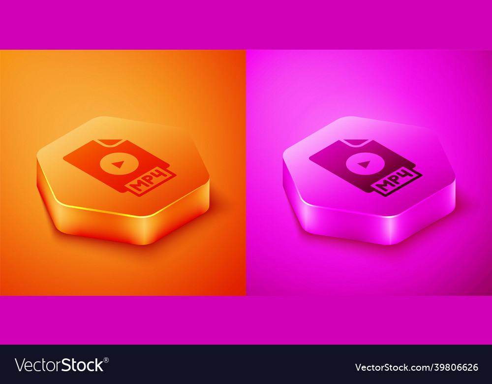 Isometric mp4 file document download button