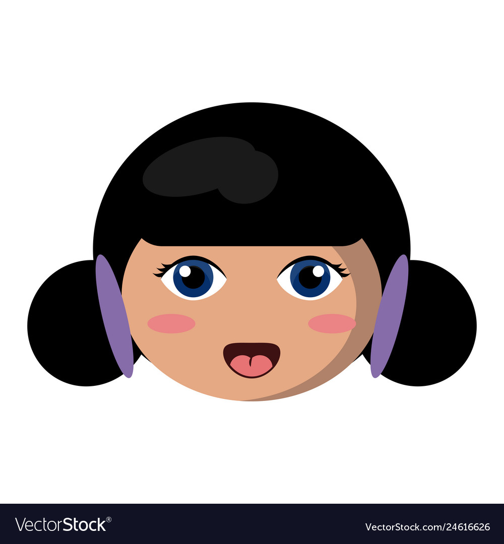 Japanese girl face cartoon