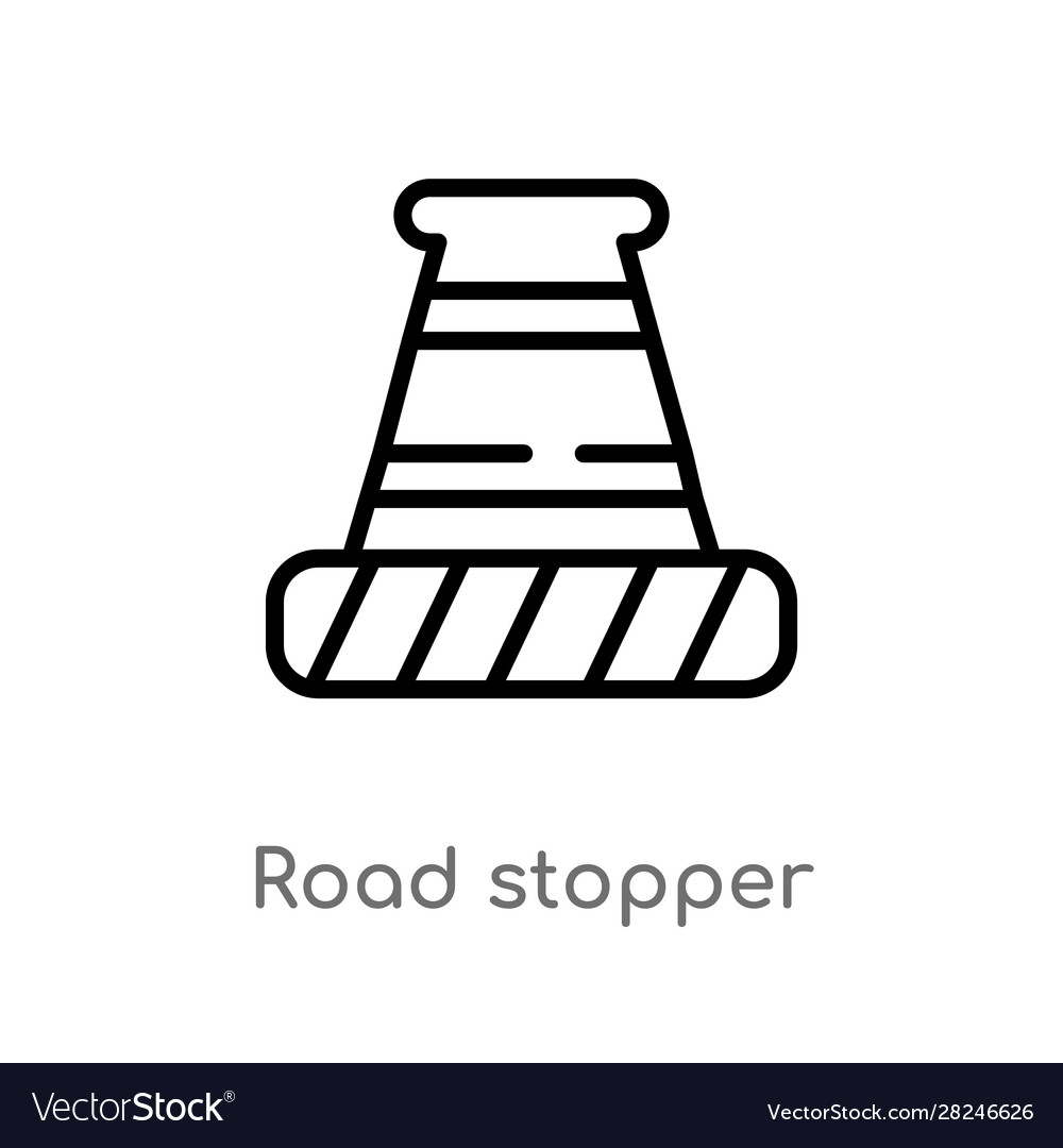 Outline road stopper icon isolated black simple