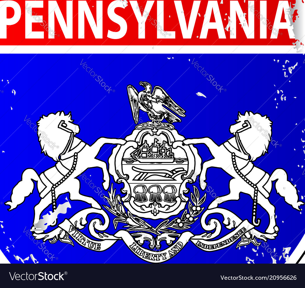 Pennsylvania flag icons as interstate sign