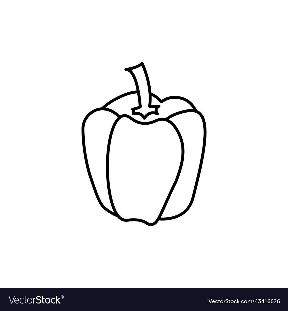 Pepper vegetable icon outline black eps 10 Vector Image